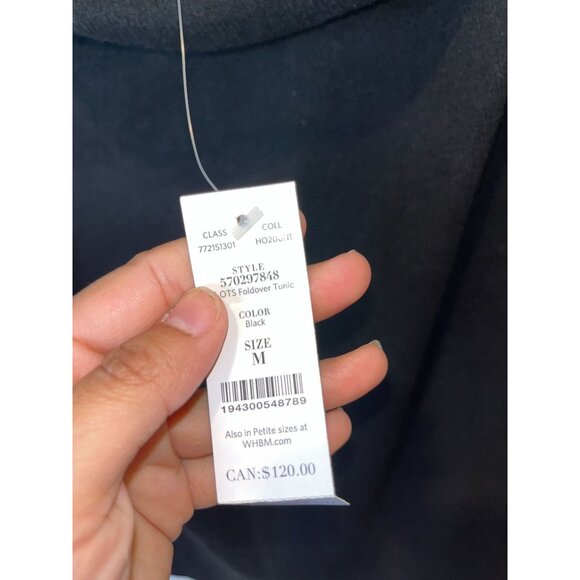 NWT White House Black Market Cowl Neck Tunic Sweater Black Size Medium - Picture 6 of 12